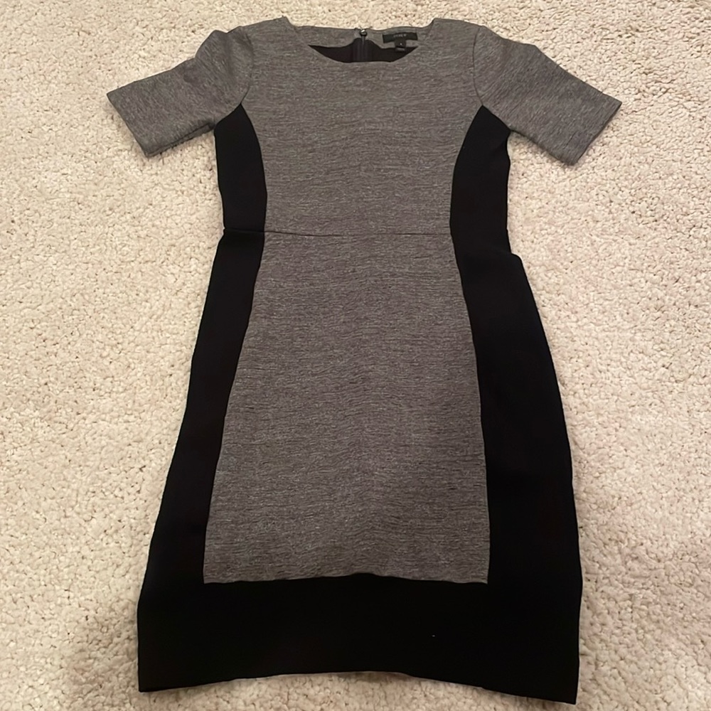 J. Crew Black & Grey Colorblock Ponte Dress
